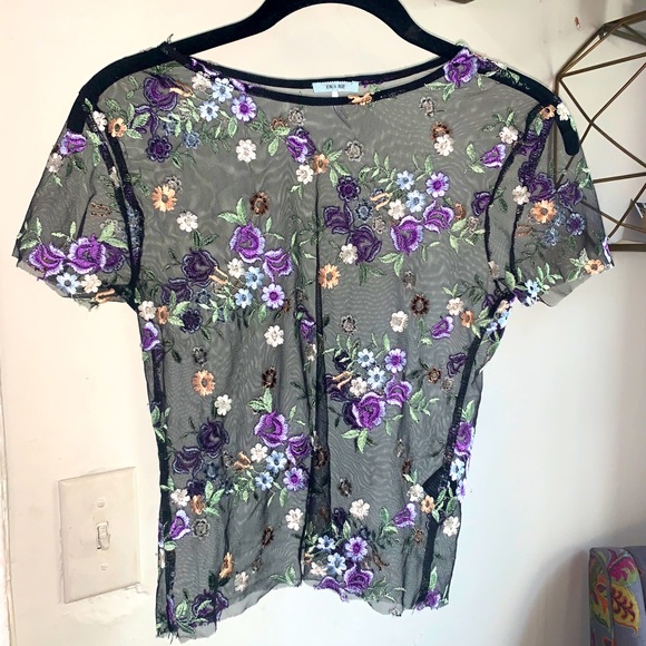 Tops | Kimchi Blue Floral Mesh 
